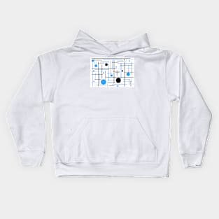 Blue And Black Geometric Shapes Kids Hoodie